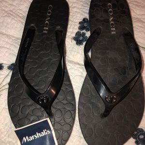 Women’s Coach black flip flops